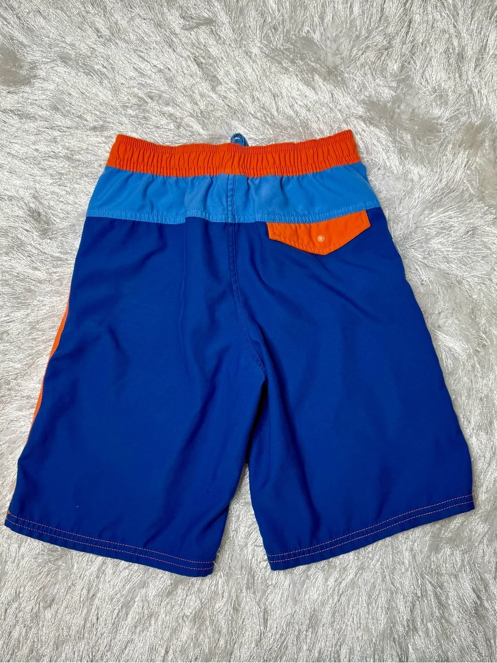 Patagonia Orange and Blue Colorblock Swim Shorts